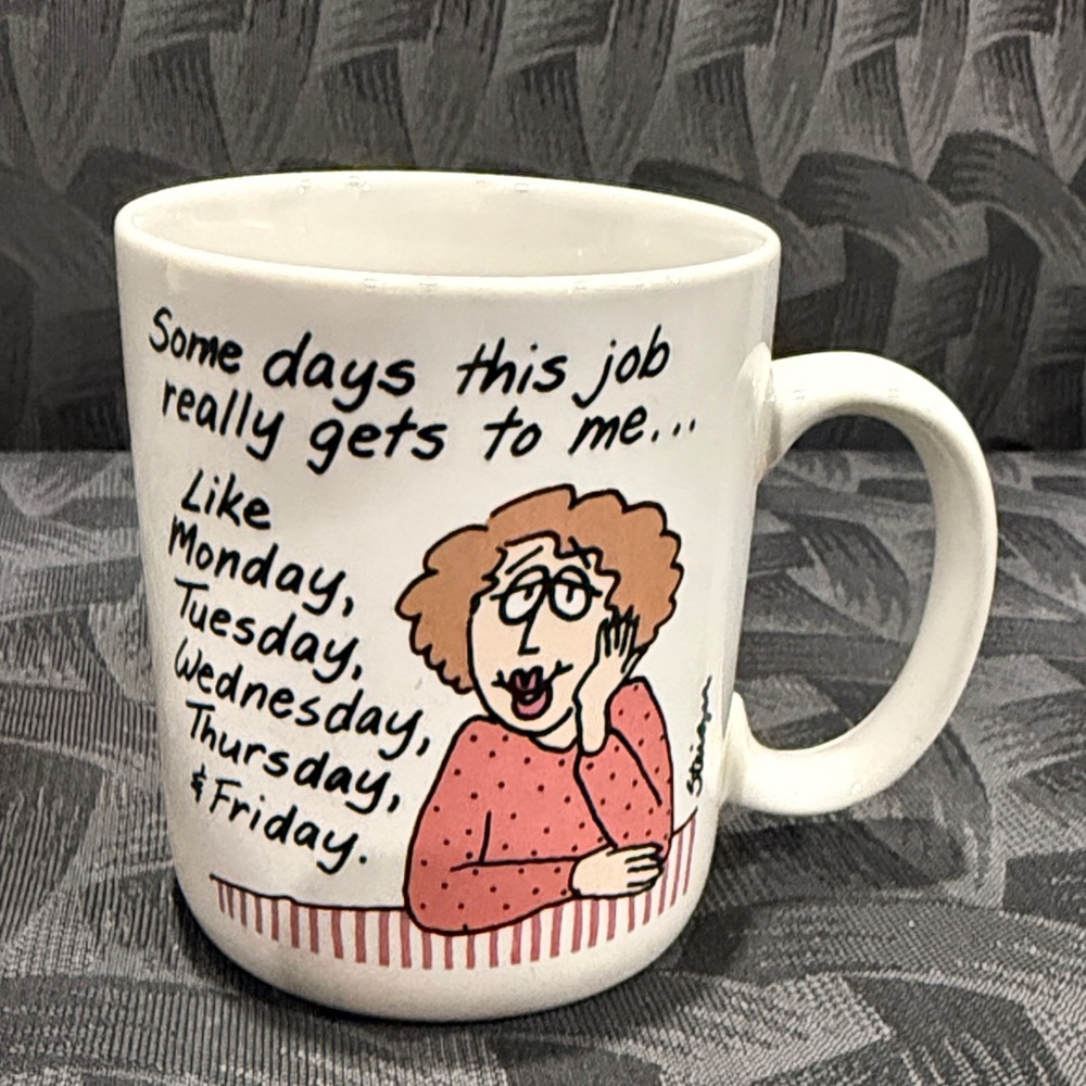 VTG 1988 Humorous Shoebox Hallmark mug fun office